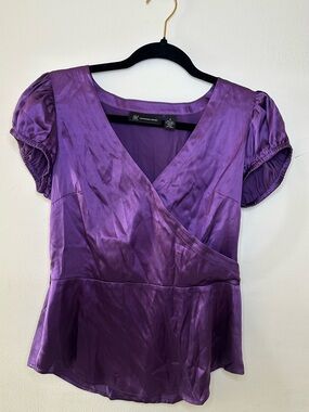 INC International Concepts Violet Satin Blouse